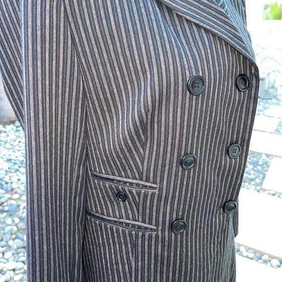 Walter Baker Double Breasted Blazer Womens Size 8 Vintage 90s Y2K Stripe Spandex - Picture 7 of 10